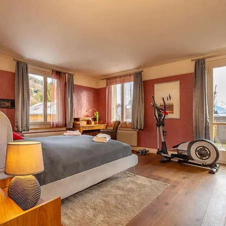 别墅 And Mountain View With Whirlpool And Free Parking In Huenibach 图恩