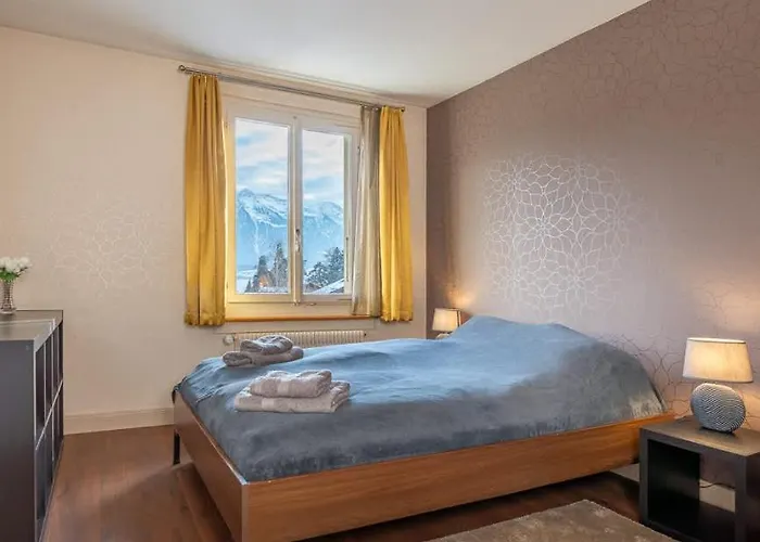 And Mountain View With Whirlpool And Free Parking In Huenibach * Thun