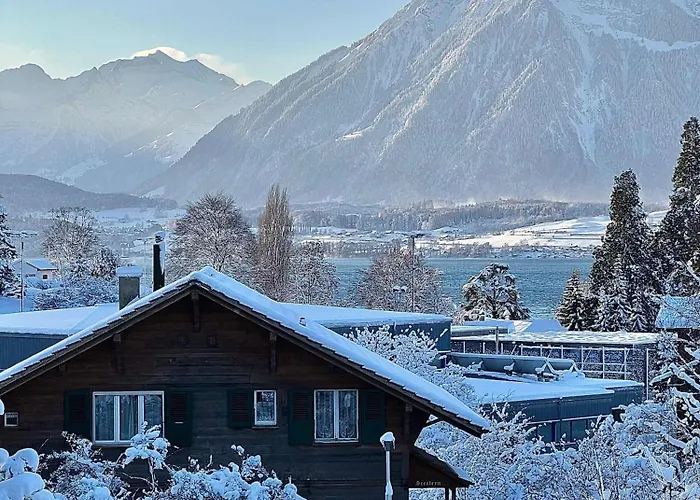 And Mountain View With Whirlpool And Free Parking In Huenibach Villa Thun